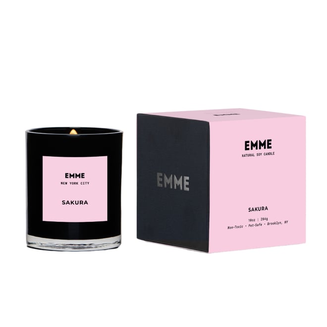 Natural Soy Sakura Scented Candle Jar, 10 oz