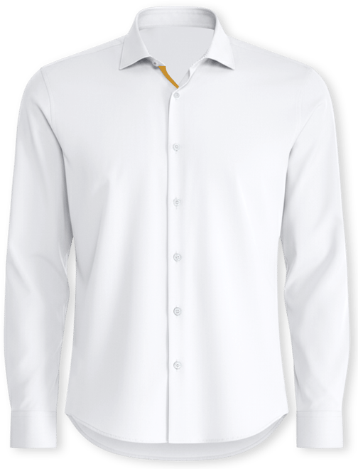 Men's Slim-Fit Gold Trim Solid Dress Shirt