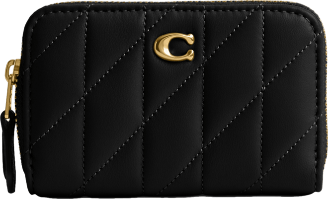COACH Quilted Pillow Leather Small Zip Around Card Case - Macy's