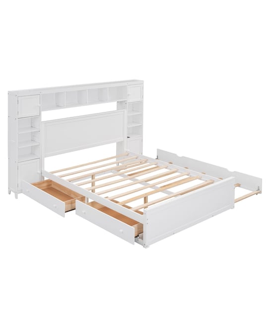 Streamdale Wooden Queen Bed with Cabinetry and Outlets