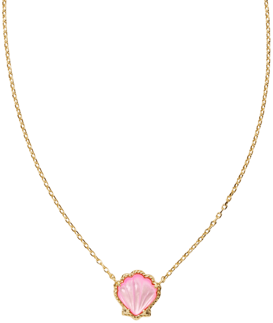 14k Gold-Plated Stone Shell 19" Pendant Necklace