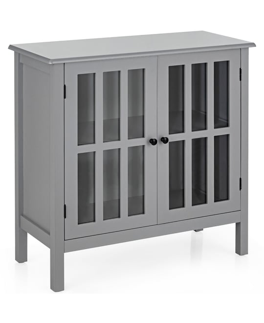 Storage Buffet Cabinet Glass Door Sideboard Console Table Server