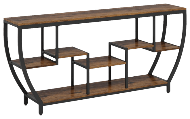 70.9 Inch Long Sofa Table with Shelves, Rustic Console Table with Storage, Entryway Table Tv Stand, Behind Couch Table Accent Tables for Li