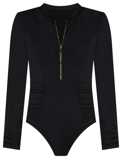 Women's Zip-Front Shirred Paddlesuit
