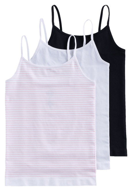 Fruit Of The Loom Girls' Spaghetti Strap Sports Bra 3-pack Grey