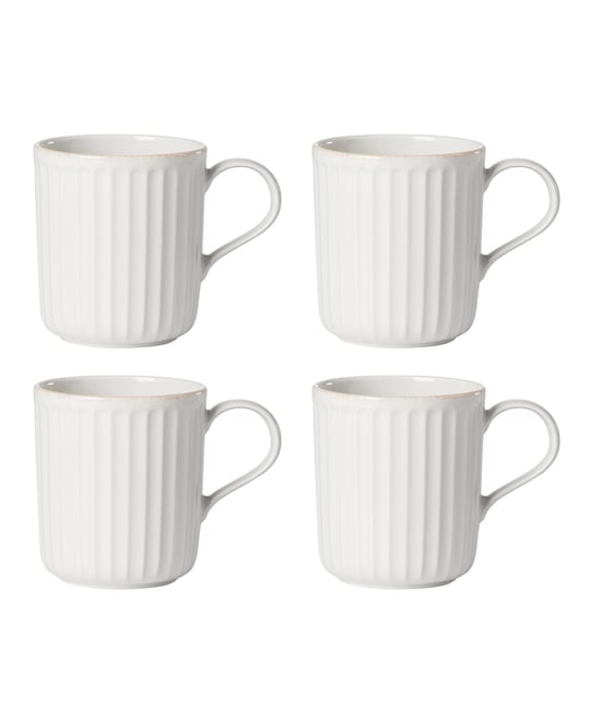 French Perle Scallop Mugs, Set of 4