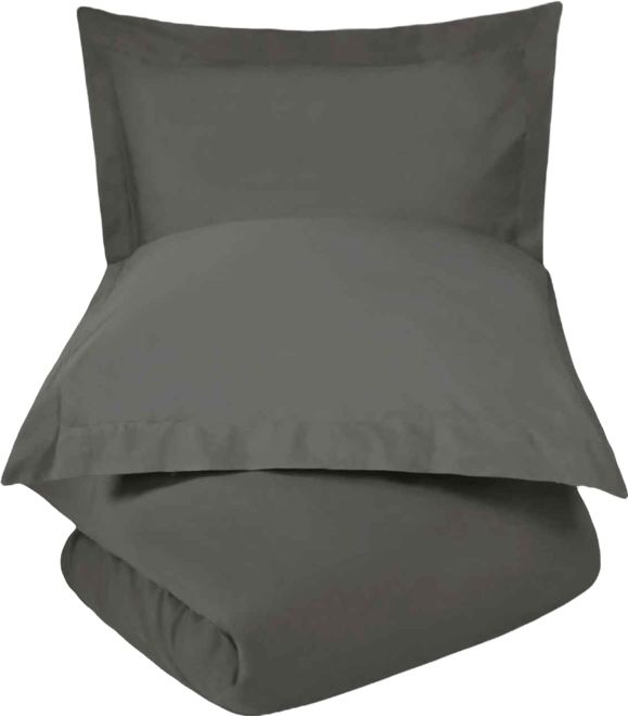Cotton Percale 300 Thread Count Solid Lightweight Duvet Cover Set, King/California King