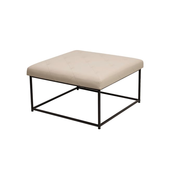 Almas 30-Inch Square Tufted Ottoman With Durable Metal Frame