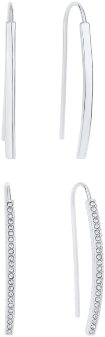 Crystal Curved Bar Earring Set