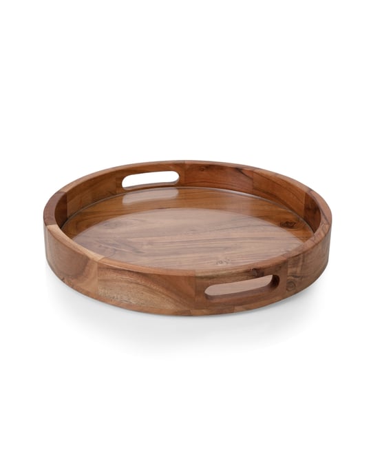 Barista Acacia Wood Glass Serving Tray