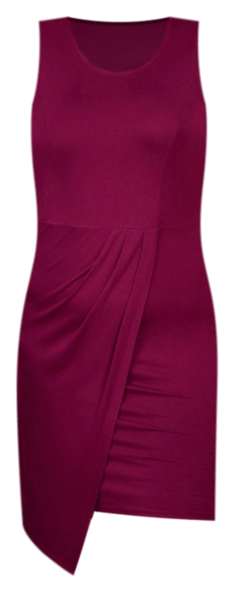 Sleeveless Faux Wrap Skirt Dress