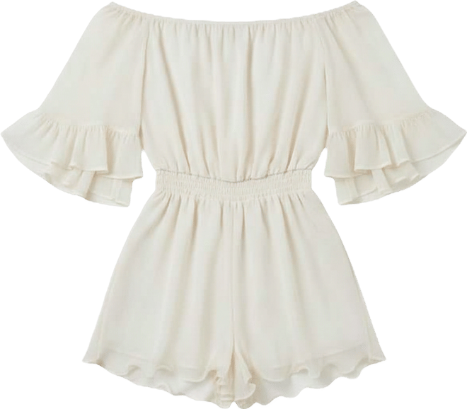 Women's Ruffled Sleeve Romper
