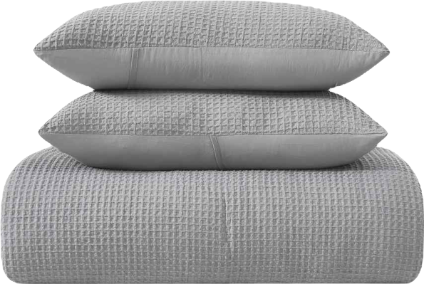 Textured Waffle 3 Piece Comforter Set, King