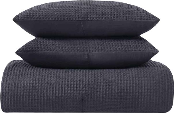 Textured Waffle 3 Piece Comforter Set, King