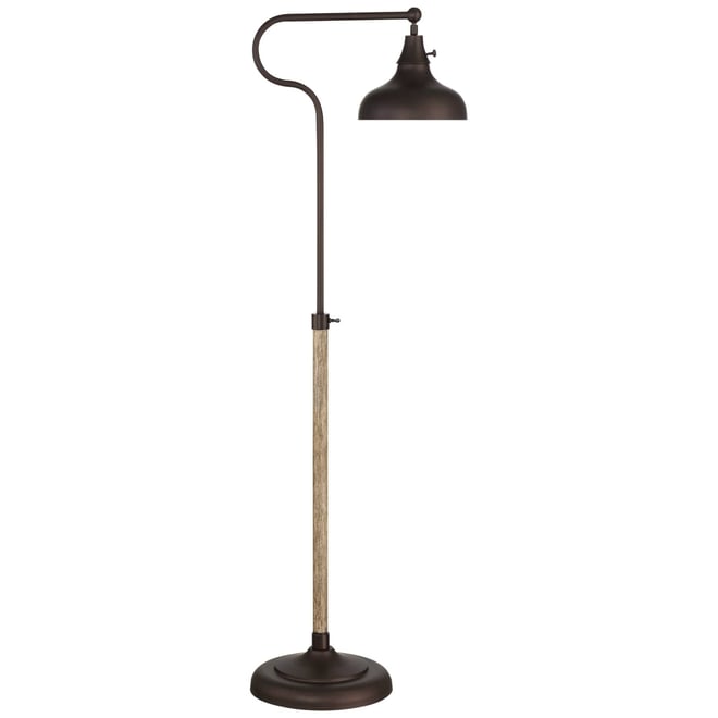 Ferris Rustic Farmhouse Pharmacy Floor Lamp 57" Tall Bronze Faux Wood Grain Adjustable for Living Room Reading Bedroom Office