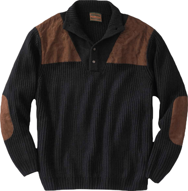 Men's by KingSize Patch Sweater With Mock Neck