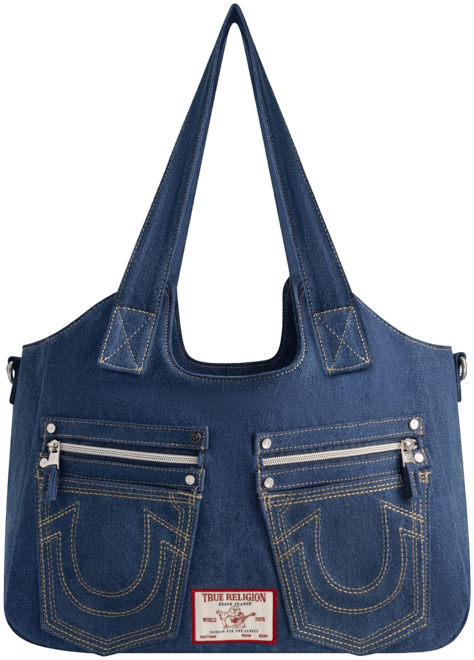 Horseshoe Stitch Denim Satchel