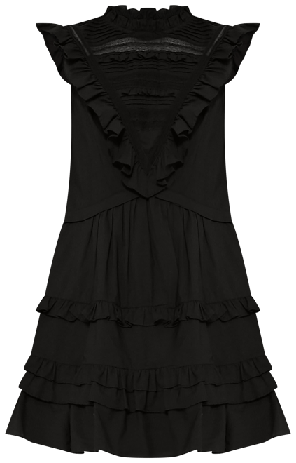 Black Cecilia Ruffle Dress