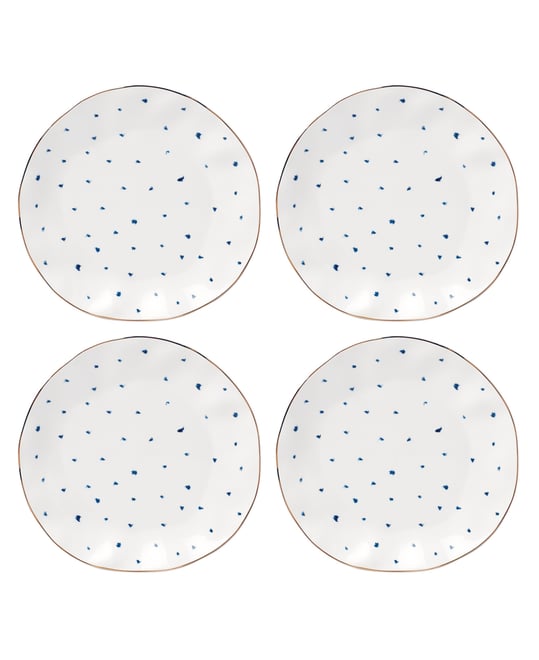 Blue Bay Dots Dinner Plates, Set of 4