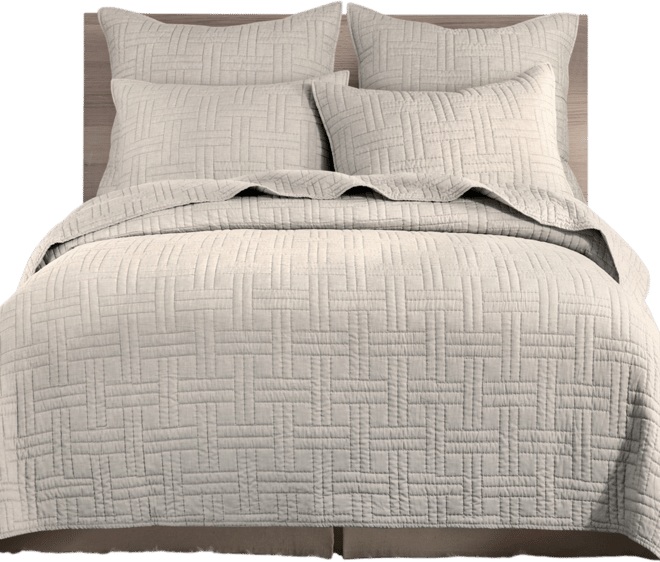 Melange Stitch Stitching 3-Pc. Quilt Set, King/California King