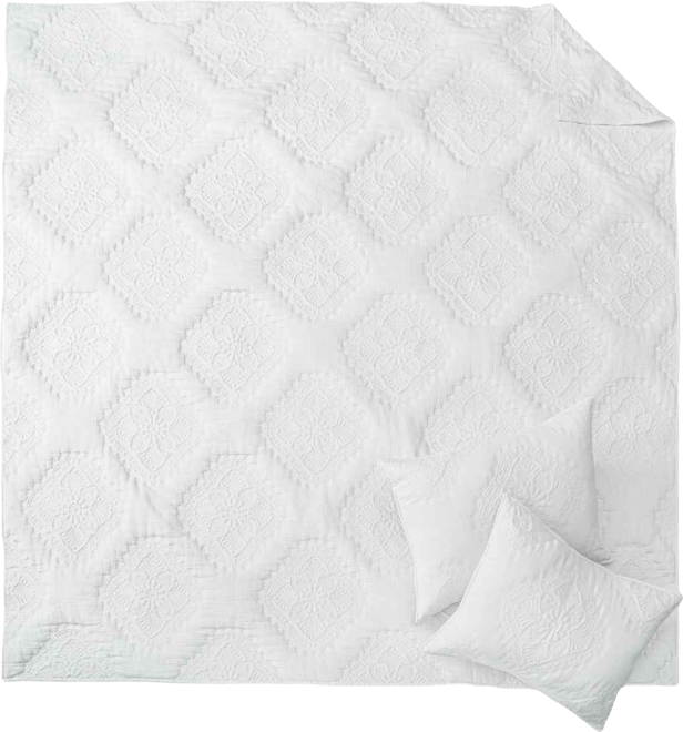 Muslin Stitch Stitching 3-Pc. Quilt Set, King/California King