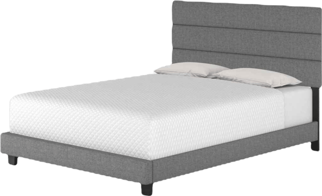 Sicily Linen Upholstered Platform Bed Frame with Adjustable Headboard
