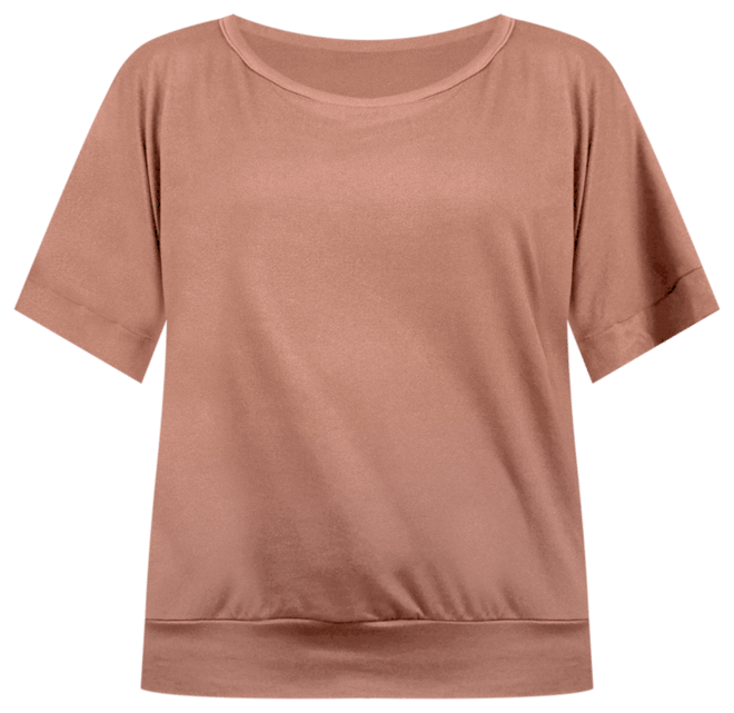 Plus Size Short Sleeve Loose Fitting Dolman Top