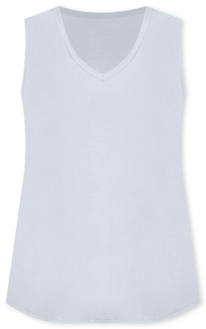 Plus Size V-Neck Sleeveless Rounded Hemline Top