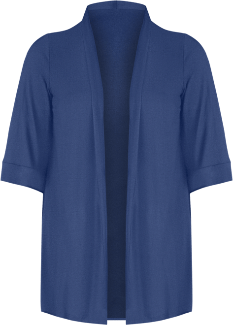 Plus Size Elbow Length Open Front Cardigan Sweater