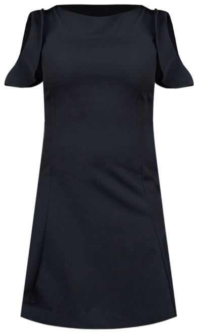 Plus Size Ruffle Cold Shoulder A Line Dress