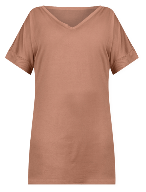 Plus Size Loose Fit V-Neck T Shirt Dress