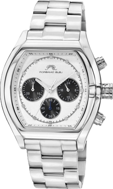 Roman Stainless Steel Silver Tone & White Men's Watch 1291BROS