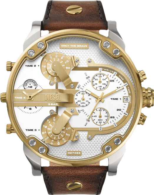 Men's Mr. Daddy 2.0 Chronograph Brown Leather Watch 57mm