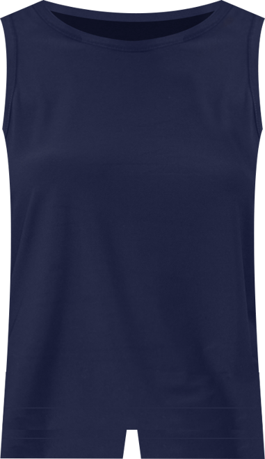 Women's Crewneck Split Back Keyhole Tank Top