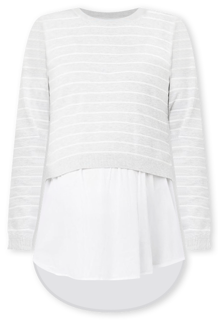 Maternity Sia Nursing Knit Dusty Pink / White