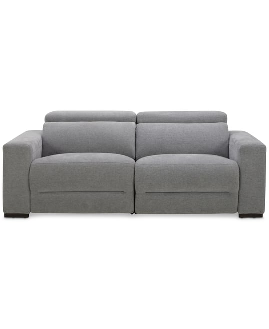 Nevio 2-Pc. Fabric Power Headrest Sectional with 2 Power Motion Chairs