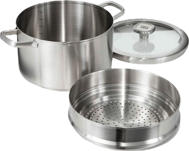 Graphite 3Pc Recycled 18/10 Stainless Steel Steamer Set