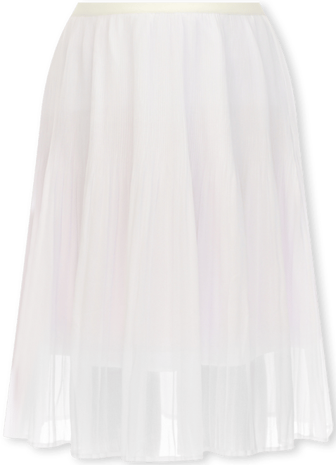 Plus Size Pleated Chiffon Midi Skirt