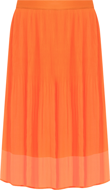 Plus Size Pleated Chiffon Midi Skirt