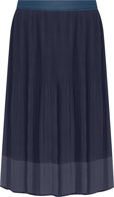 Plus Size Pleated Chiffon Midi Skirt