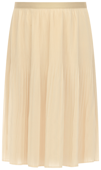 Plus Size Pleated Chiffon Midi Skirt