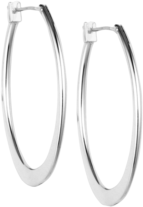 Silver-Tone 3/4"Oval Hoop Earrings