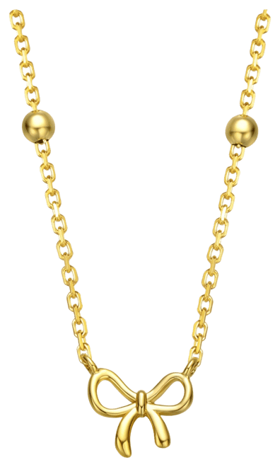 Kids 14k Yellow Gold Plated Ribbon Necklace