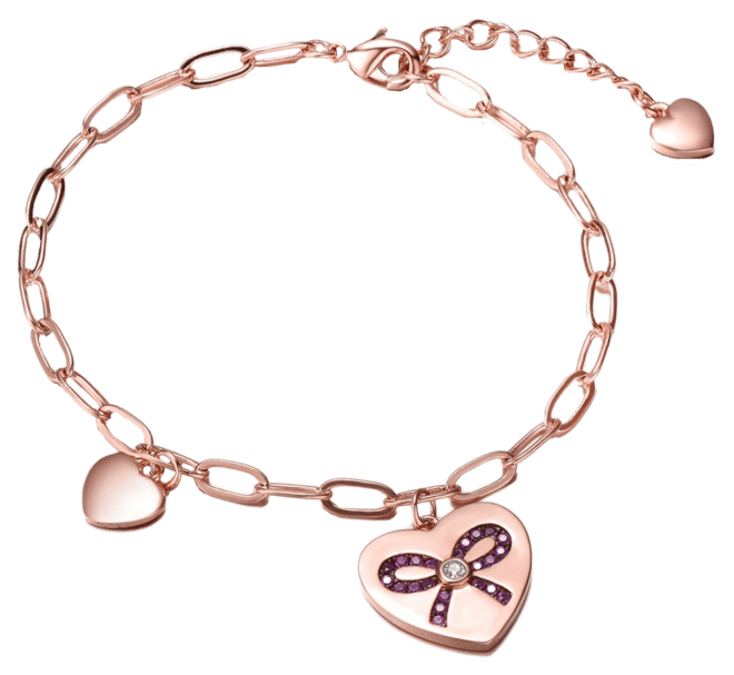 Kids/Teens Sterling Silver Heart Paper Clip Chain Bracelet