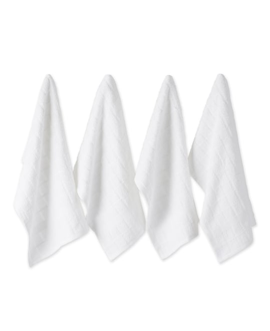 Basic Terry Collection Windowpane Dishtowel Set, 16x26", Check, 4 Piece