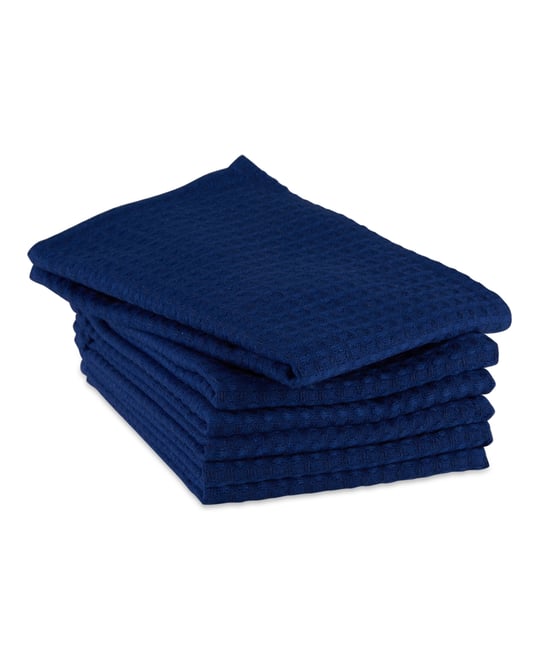 Cotton Kitchen Collection Dishtowel Set, 18x26", Blue, 6 Piece