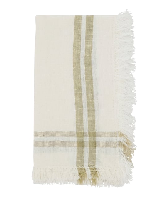 Trendy Fringed Stripe Napkin Set of 4, 20"x20"
