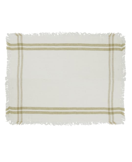 Trendy Fringed Stripe Placemat Set of 4,13"x19"