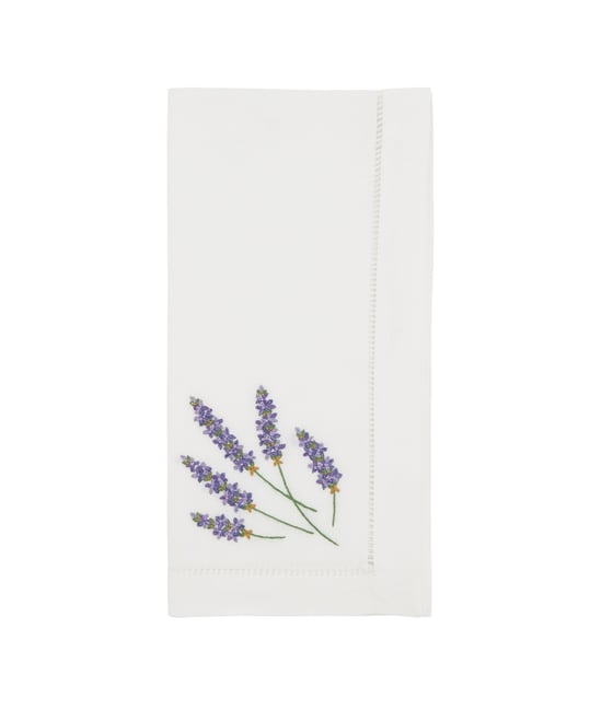 Garden Bliss Embroidered Lavender Napkin Set of 6, 20"x20"