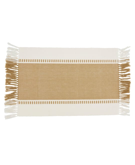 Tassel Trimmed Stripe Placemat Set of 4, 14"x20"